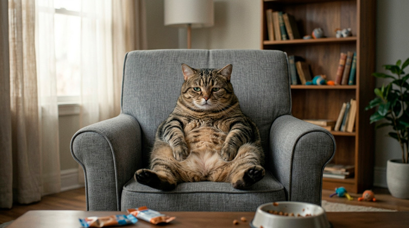 obesidade em gatos velhos