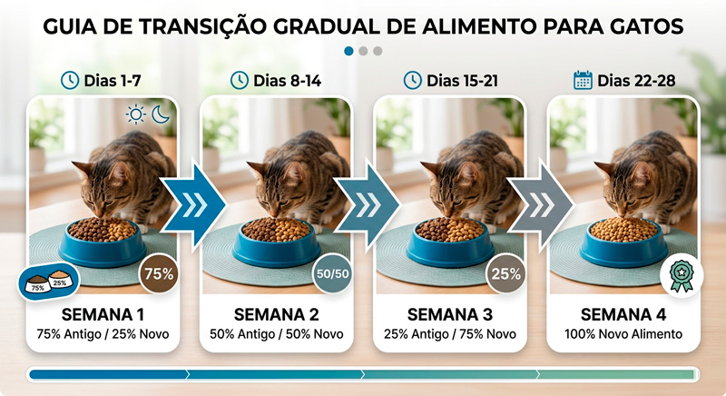 transição alimentar em gatos
